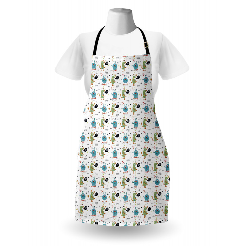 Funky Monsters and Creatures Apron