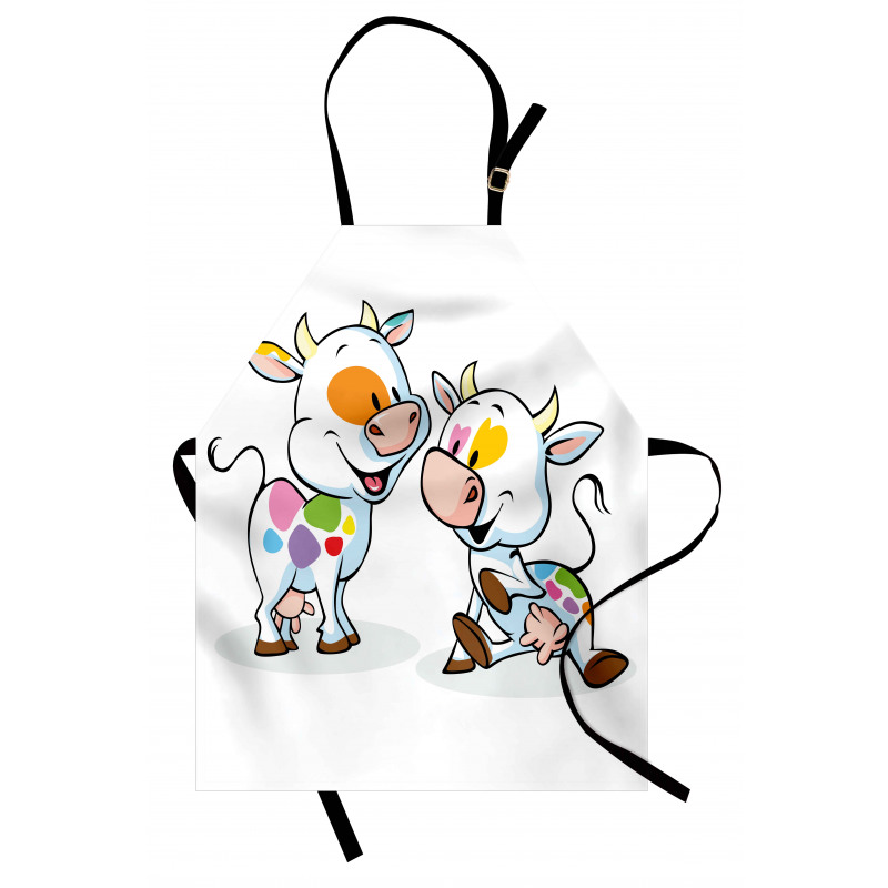 Cartoon Baby Cows Farmland Apron