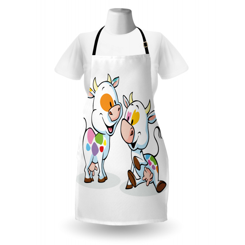 Cartoon Baby Cows Farmland Apron