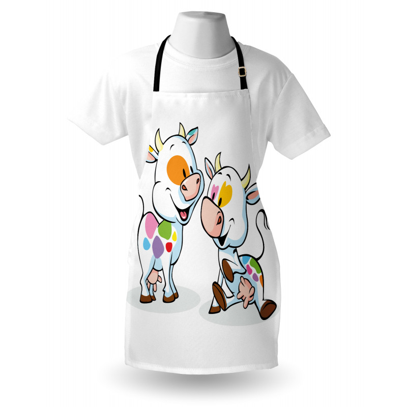 Cartoon Baby Cows Farmland Apron