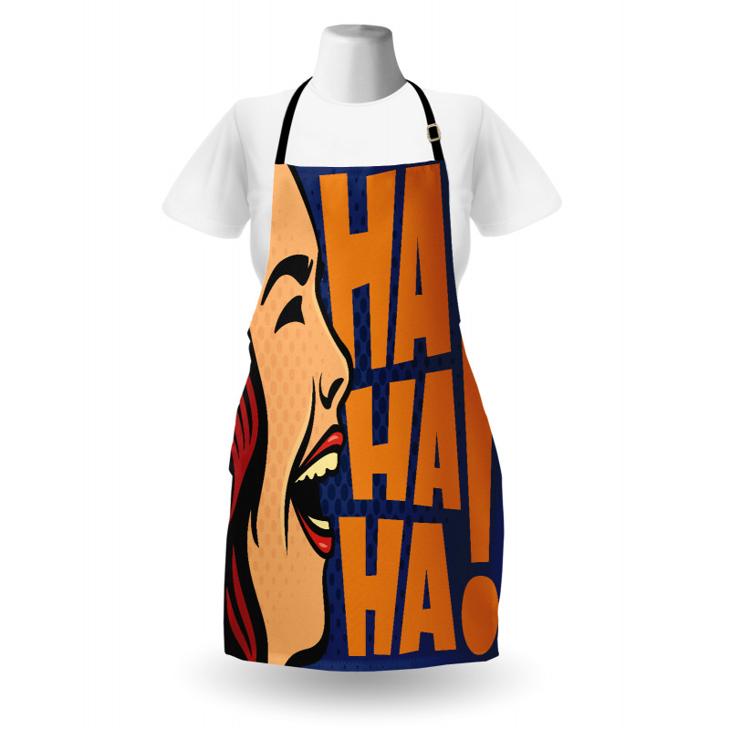 Cartoon Style Woman Laughing Apron