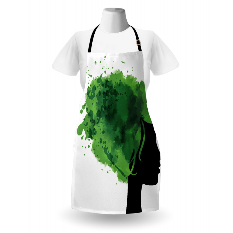 Tree Bushes Green Hair Apron