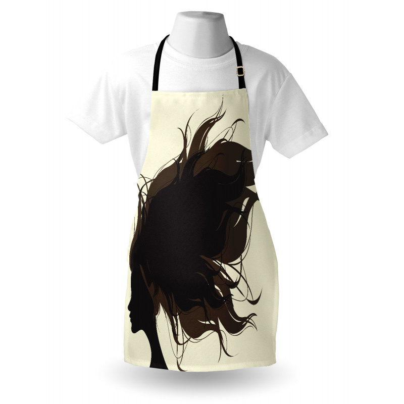 Fuzzy Hair Silhouette Apron