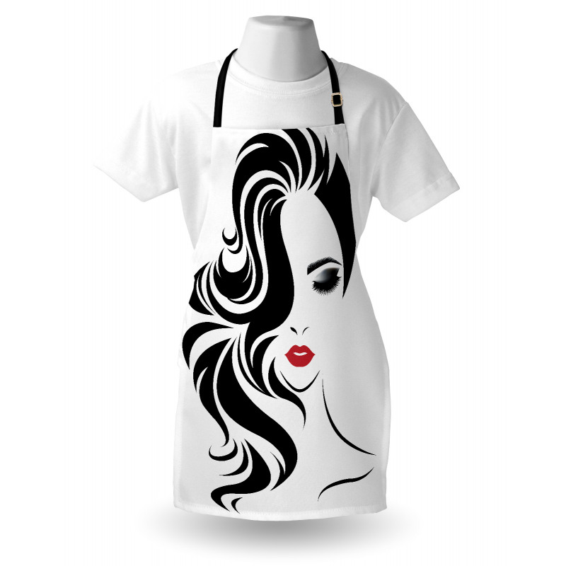 Red Lipstick and Waves Apron