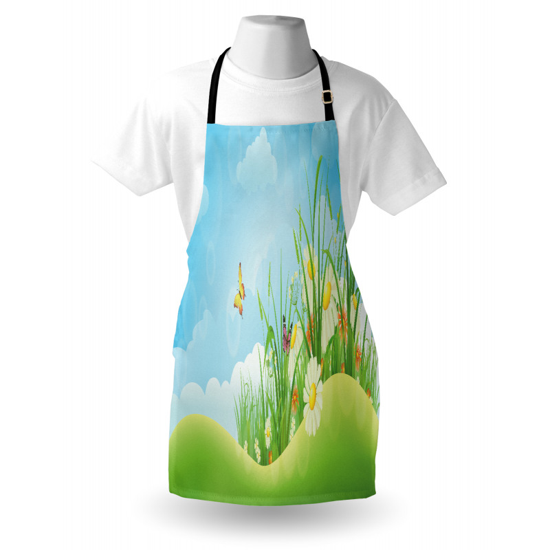 Spring Meadow Hills Cartoon Apron