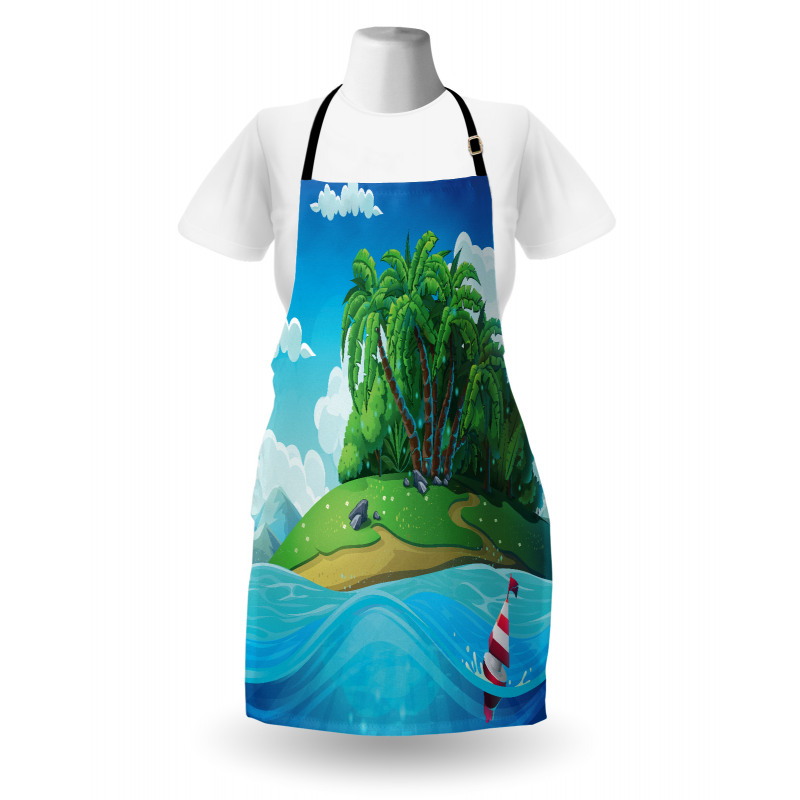 Aquatic Seascape Pattern Apron