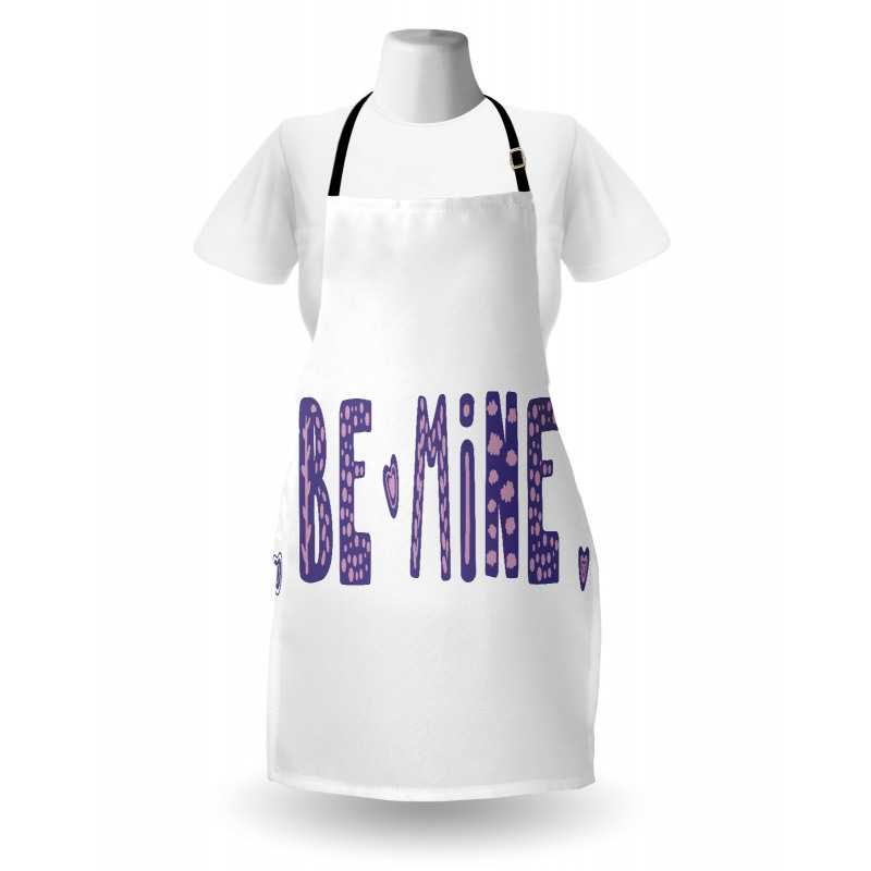 Typographic Text and Hearts Apron