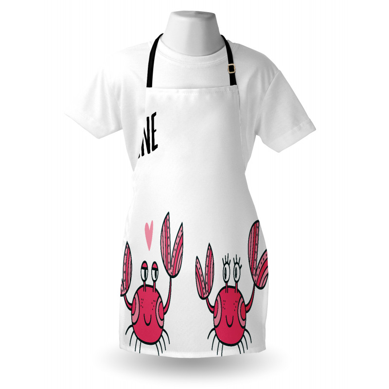 Funky Crab Couple and Heart Apron