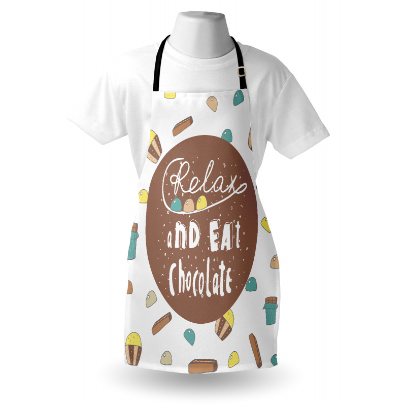 Relax and Eat Chocolate Text Apron
