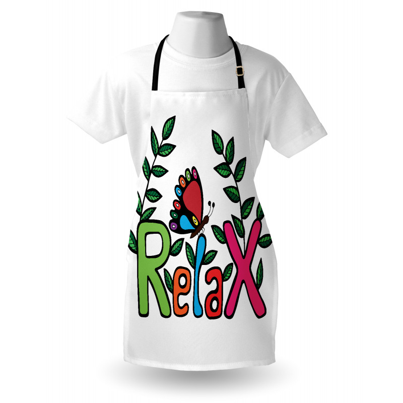 Phrase Butterfly and Leaves Apron