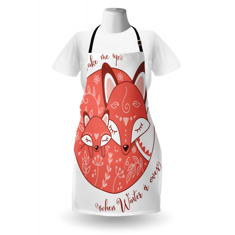 Sleeping Baby Fox and Mother Apron