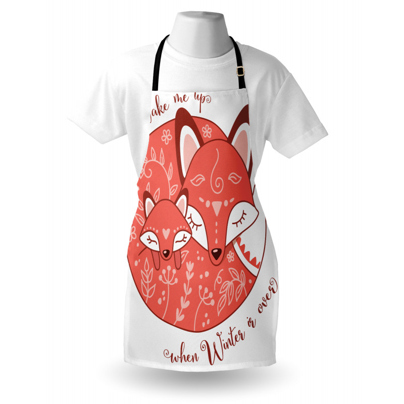 Sleeping Baby Fox and Mother Apron