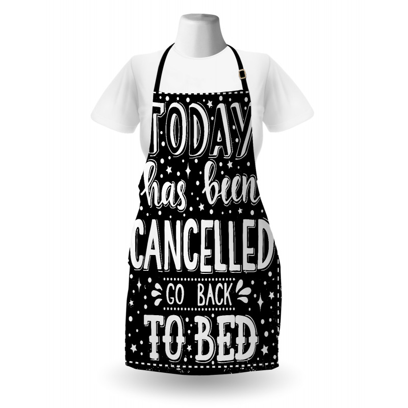 Go Back to Bed Funny Phrase Apron