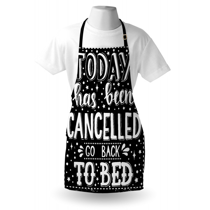 Go Back to Bed Funny Phrase Apron