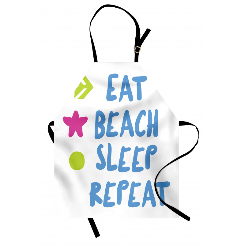 Eat Beach Sleep Repeat Text Apron