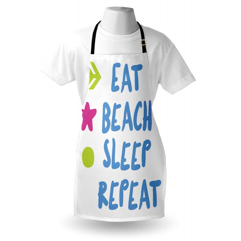 Eat Beach Sleep Repeat Text Apron