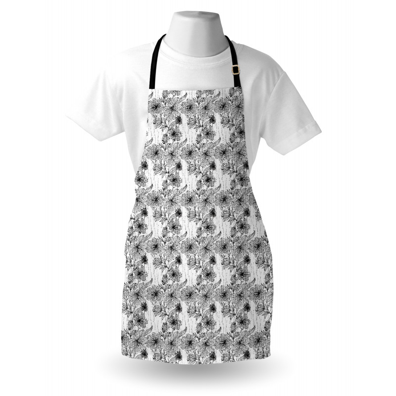 Hand Drawn Line Art Design Apron