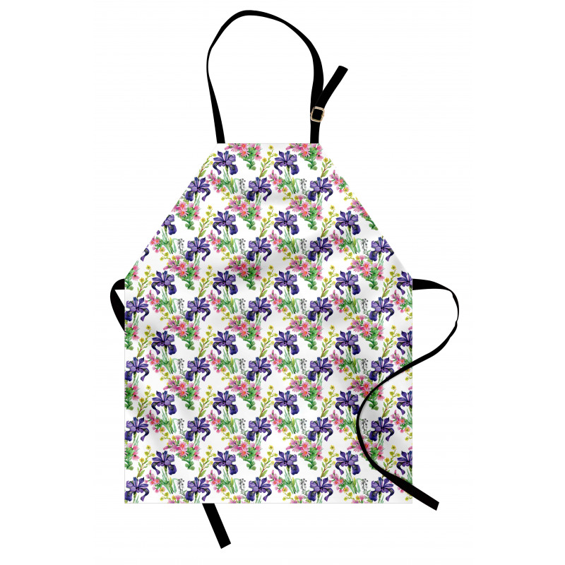 Garden Blooming Tiny Orchids Apron
