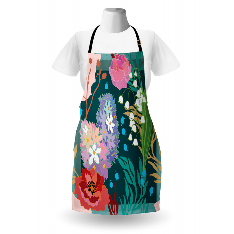 Hydrangea and Bell Flowers Apron