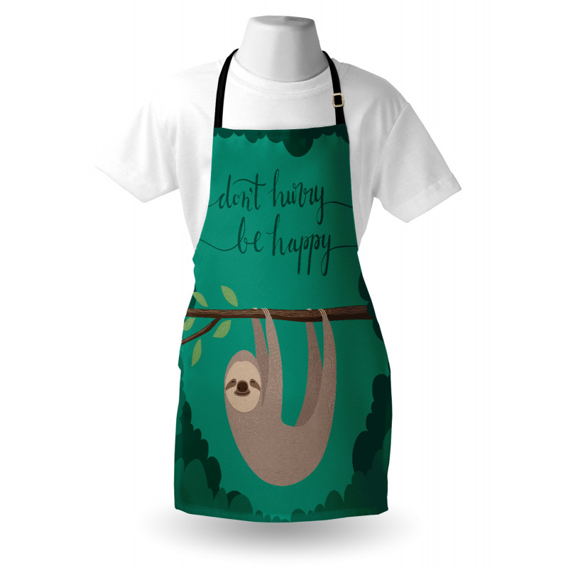 Do Not Hurry Be Happy Text Apron