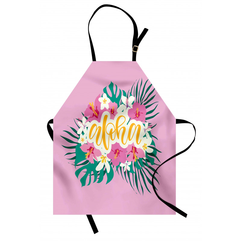 Exotic Flowers Palm Leaves Apron