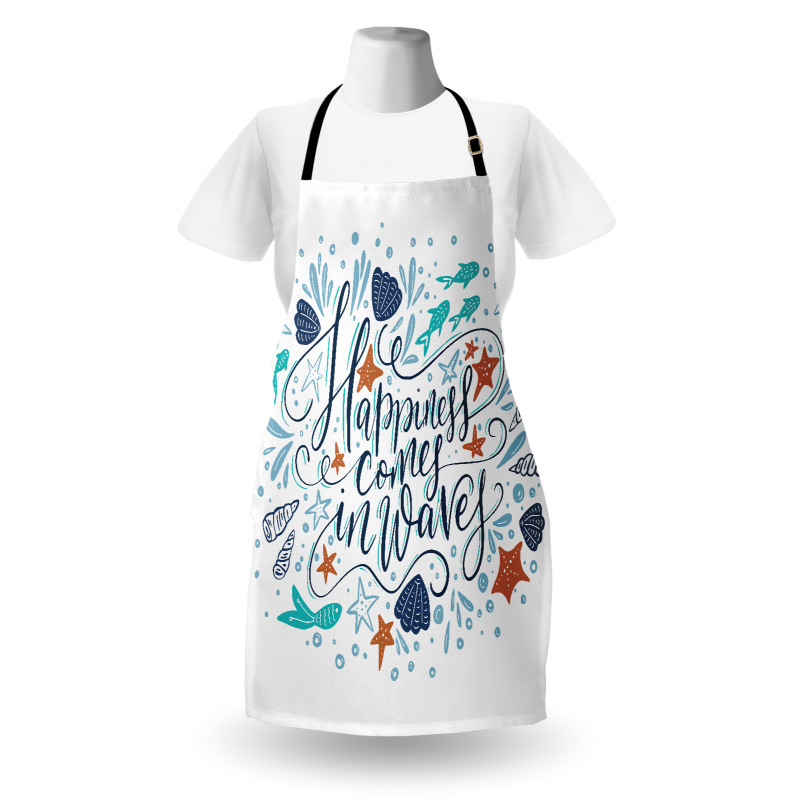 Hand-drawn Phrase Fish Apron