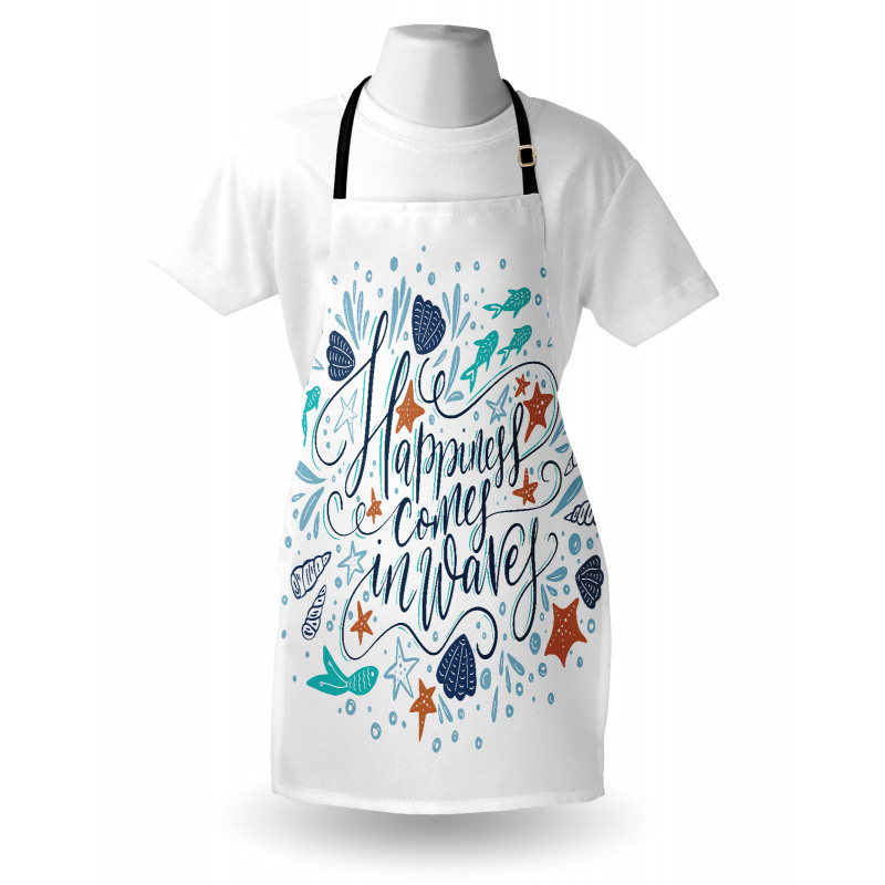 Hand-drawn Phrase Fish Apron