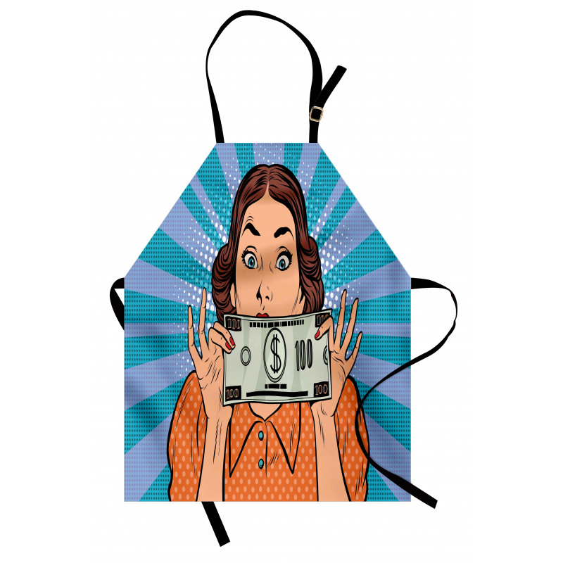 Woman Holding Dollar Bill Apron