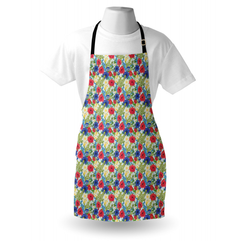 Poppy Flowers and Daffodils Apron
