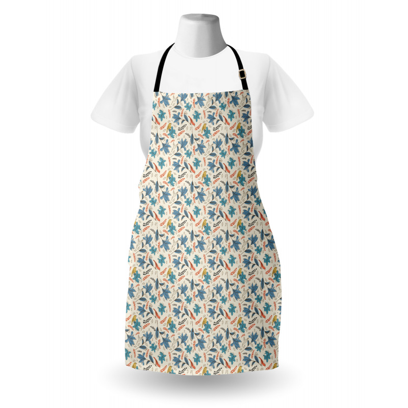 Abstract Flowers and Birds Apron