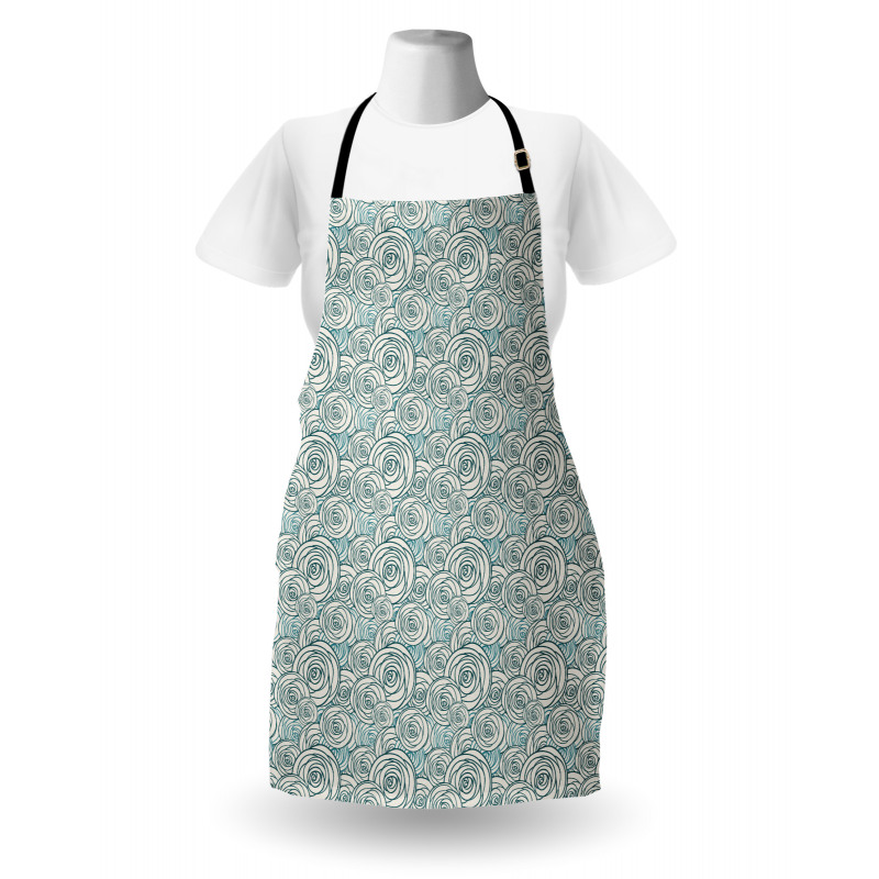 Doodle Outlines of Flowers Apron