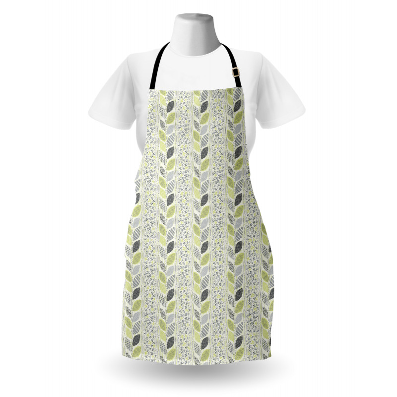 Stripes Sketched Leaves Apron