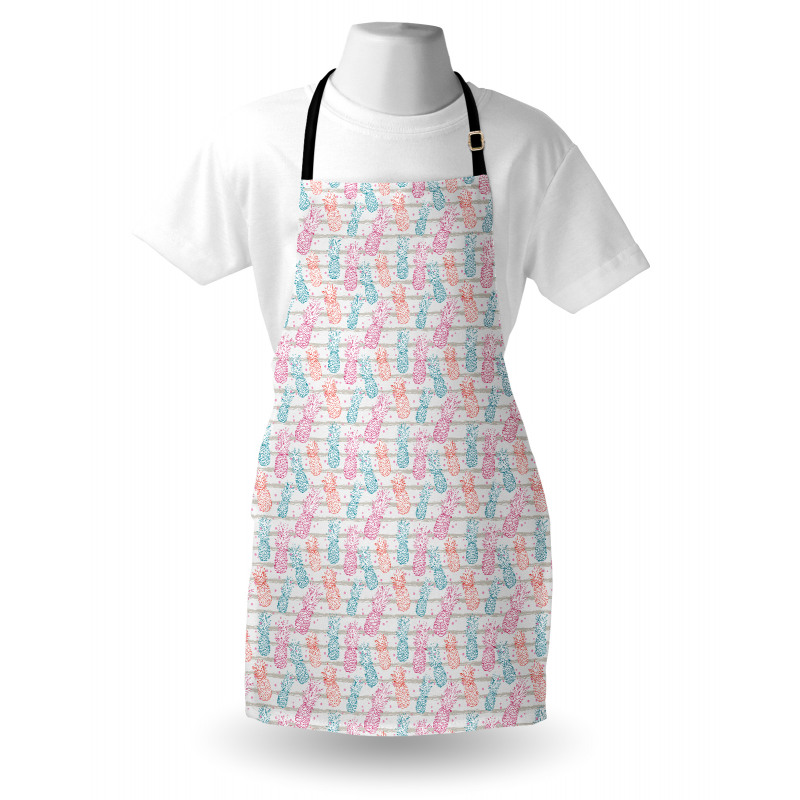Colorful Pineapple Sketch Apron