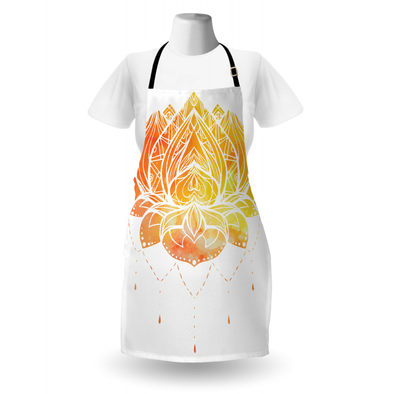 Lotus Flower in Boho Pattern Apron