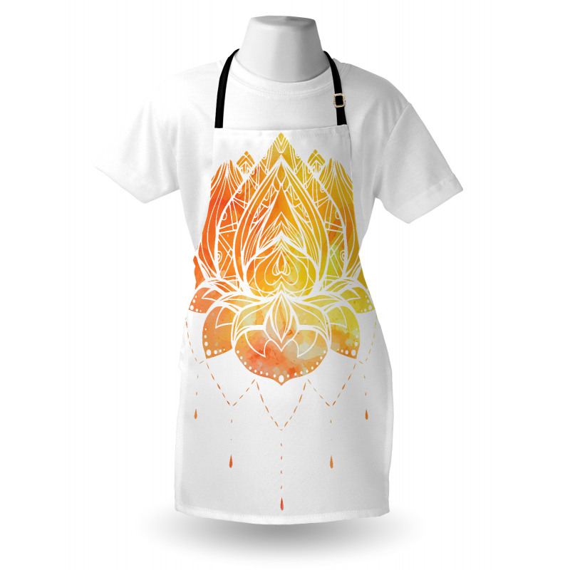 Lotus Flower in Boho Pattern Apron