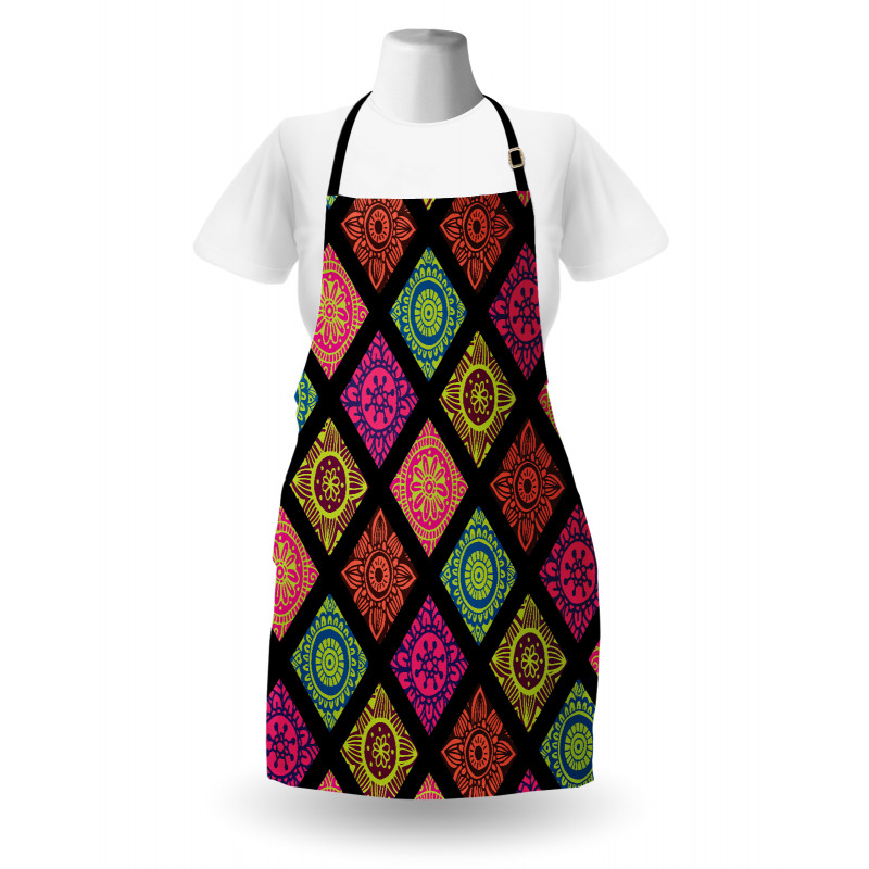 Flower Mandala Tile Colorful Apron