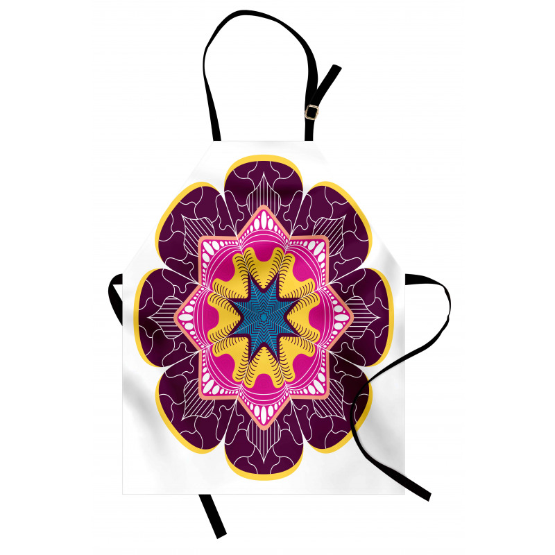 Meditasyon Mutfak Önlüğü Vintage Floral Mandala Çiçeği Desenli