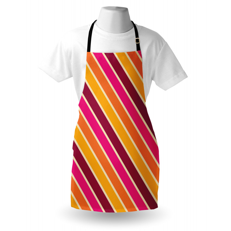 Angled Retro Style Lines Apron