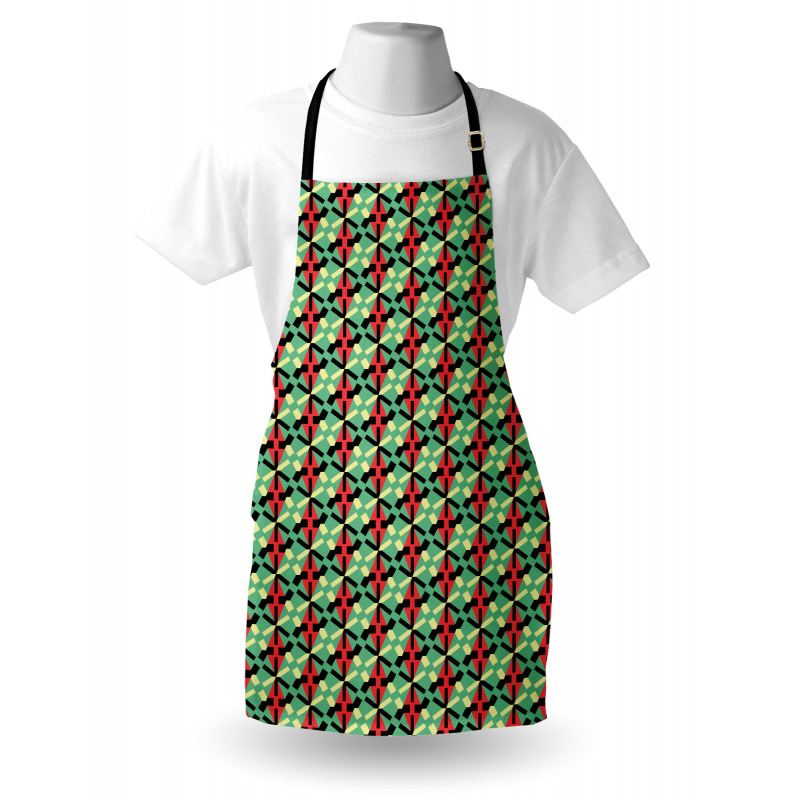 Rhombus and Dashed Lines Apron