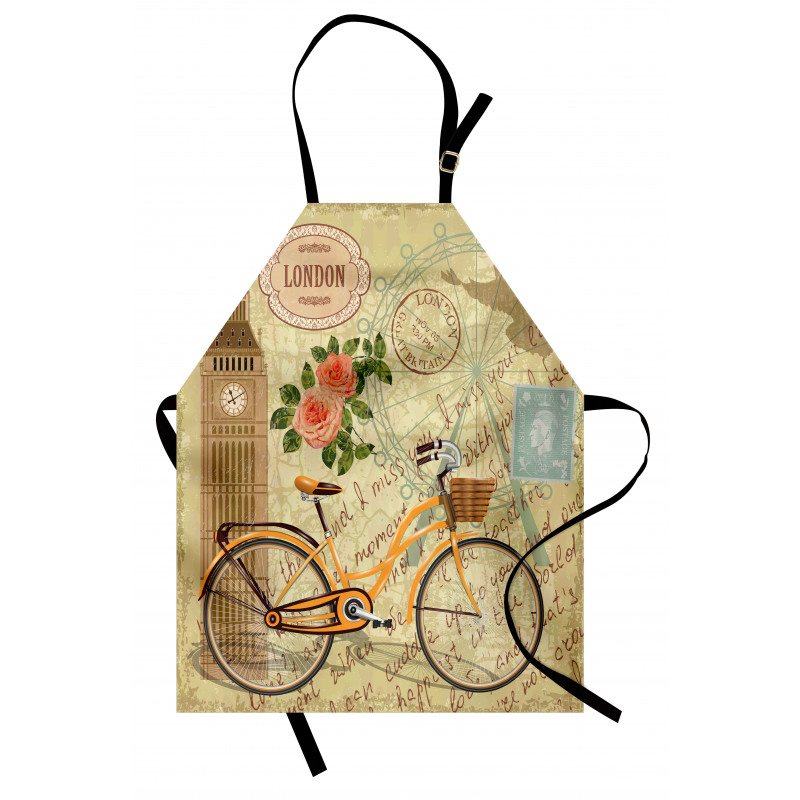 Stamp Big Ben and Bicycle Apron