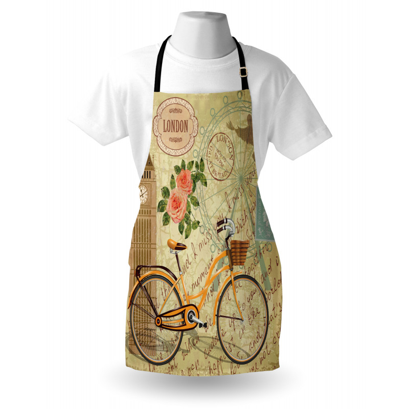 Stamp Big Ben and Bicycle Apron