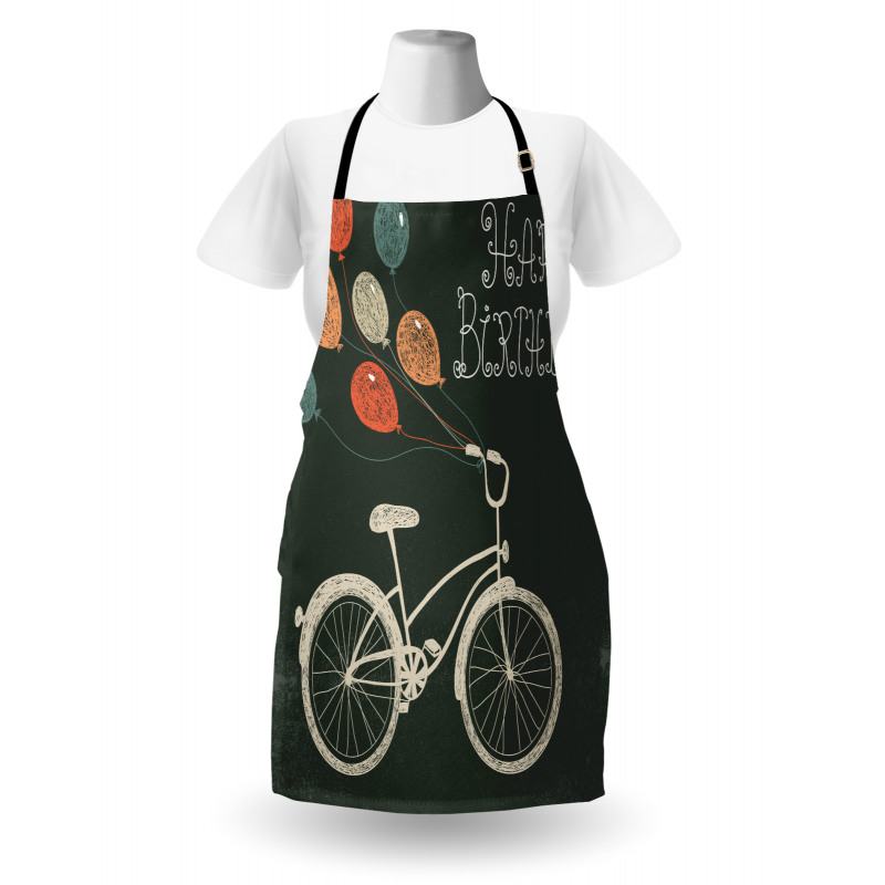 Bike Ballons Happy Birthday Apron