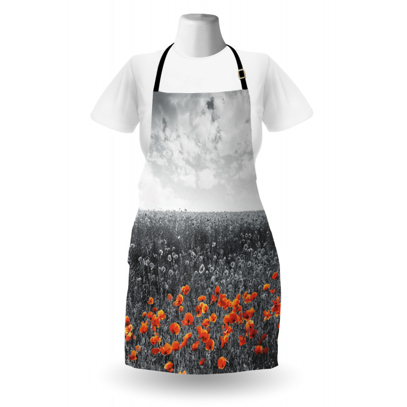 Flower Field Greyscale Design Apron