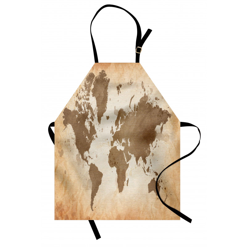 Vintage Earth Continents Apron