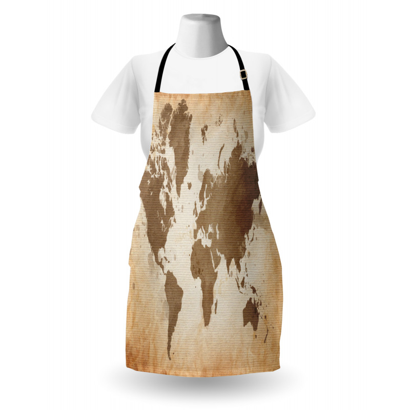 Vintage Earth Continents Apron