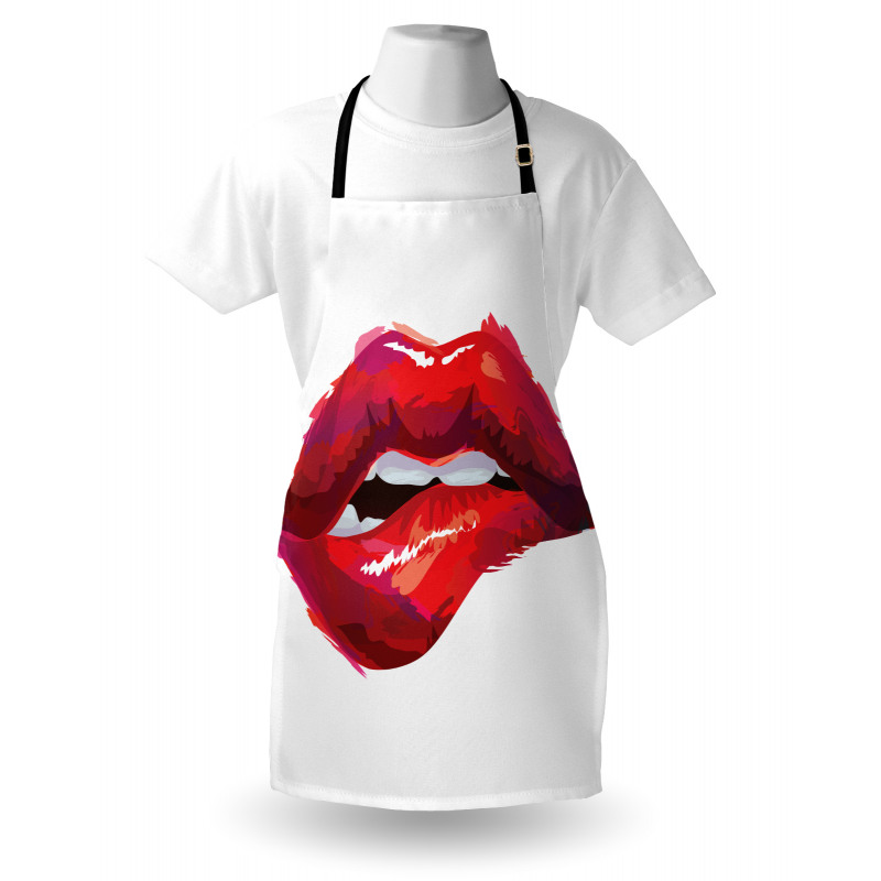 Woman Biting Lips Apron