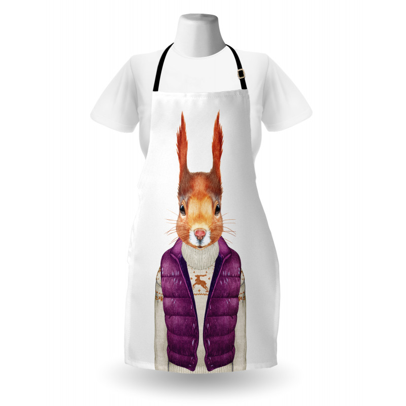 Animal down Vest Sweater Apron