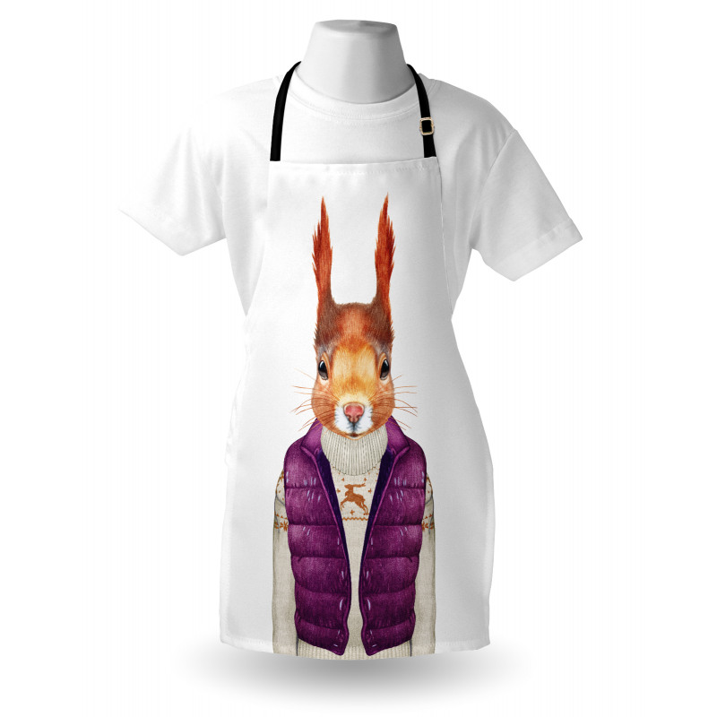 Animal down Vest Sweater Apron