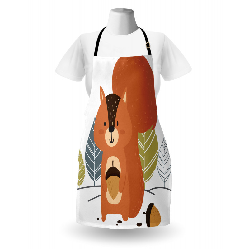 Woodland Trees and Animal Apron