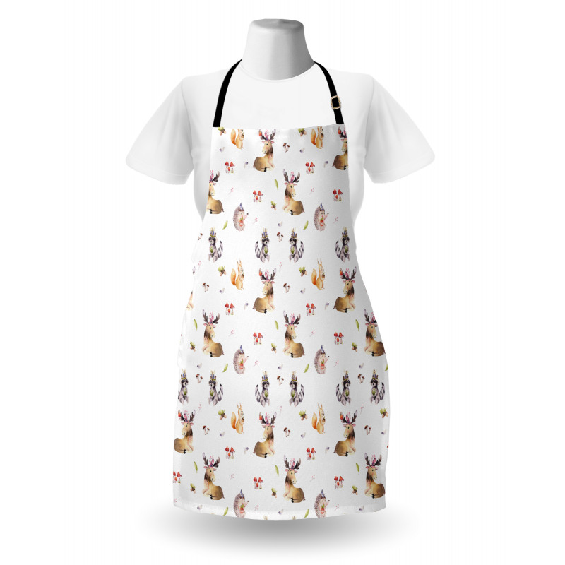 Hedgehog Moose Watercolors Apron